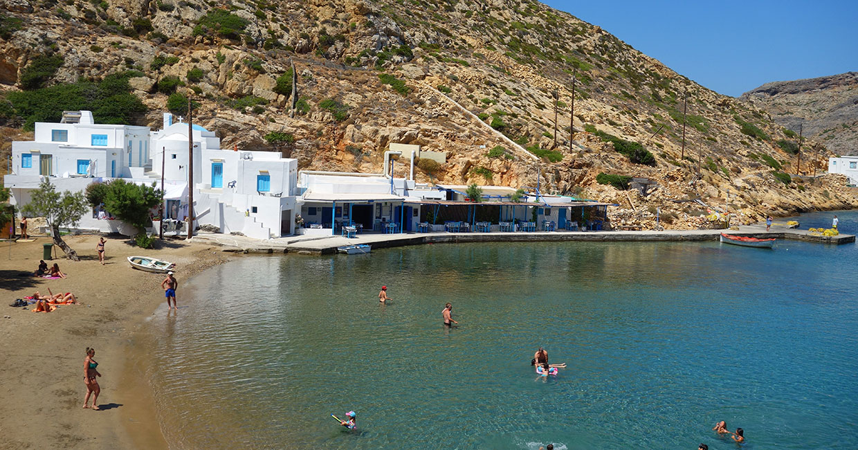 The beach of Cheronissos at the north part of Sifnos